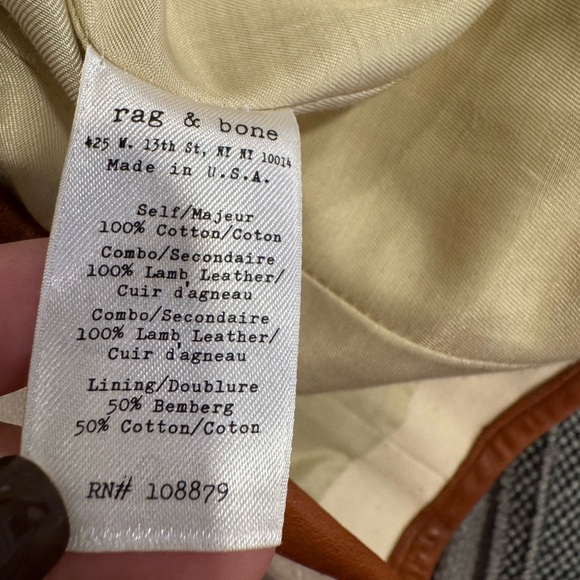 Rag & Bone Jacket Lamb Leather Trim Gorgeous Size 4 - Picture 6 of 7